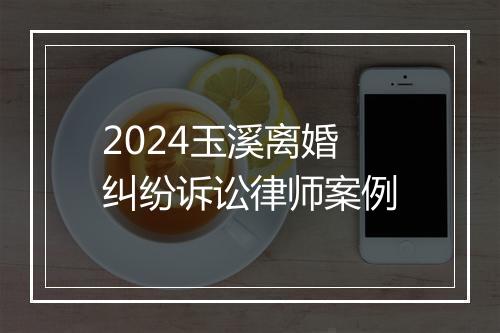 2024玉溪离婚纠纷诉讼律师案例