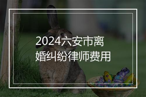 2024六安市离婚纠纷律师费用