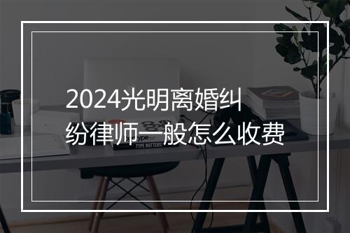 2024光明离婚纠纷律师一般怎么收费