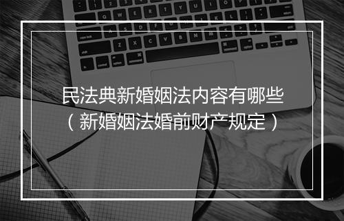 民法典新婚姻法内容有哪些（新婚姻法婚前财产规定）