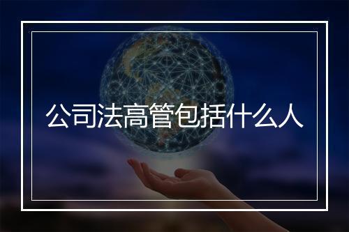 公司法高管包括什么人