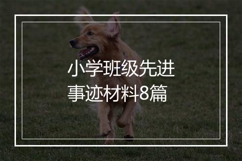 小学班级先进事迹材料8篇