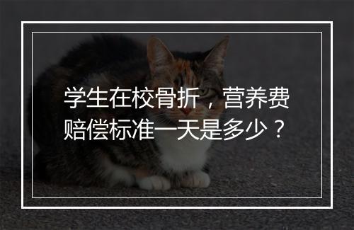 学生在校骨折，营养费赔偿标准一天是多少？