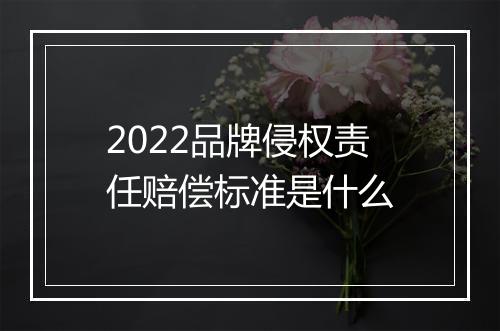 2022品牌侵权责任赔偿标准是什么