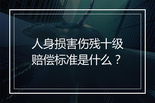 人身损害伤残十级赔偿标准是什么？