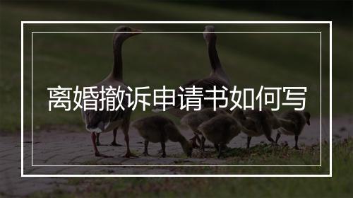 离婚撤诉申请书如何写