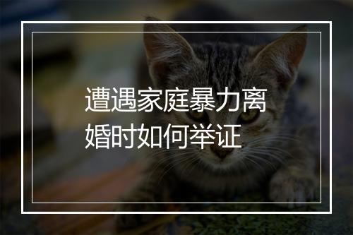 遭遇家庭暴力离婚时如何举证