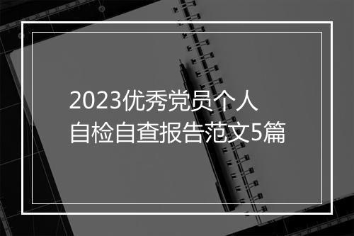 2023优秀党员个人自检自查报告范文5篇