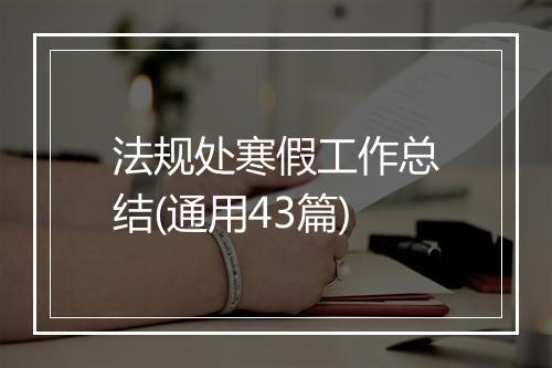 法规处寒假工作总结(通用43篇)
