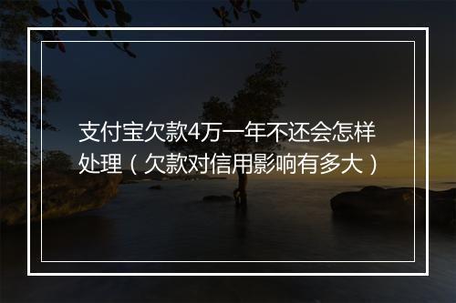 支付宝欠款4万一年不还会怎样处理（欠款对信用影响有多大）