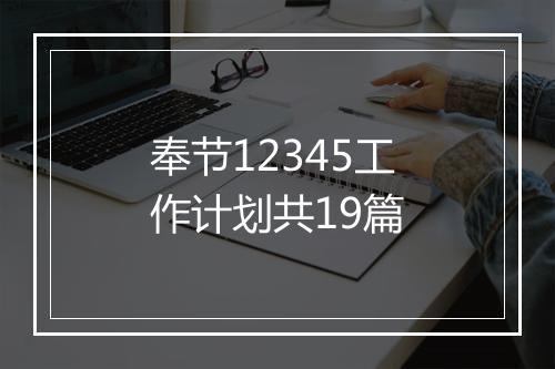 奉节12345工作计划共19篇