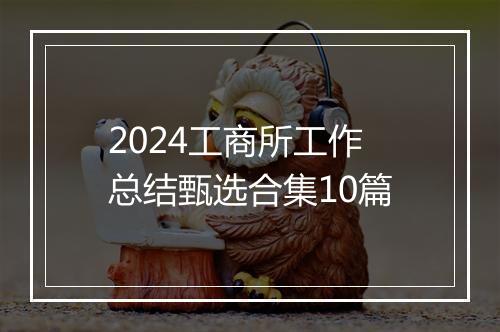 2024工商所工作总结甄选合集10篇