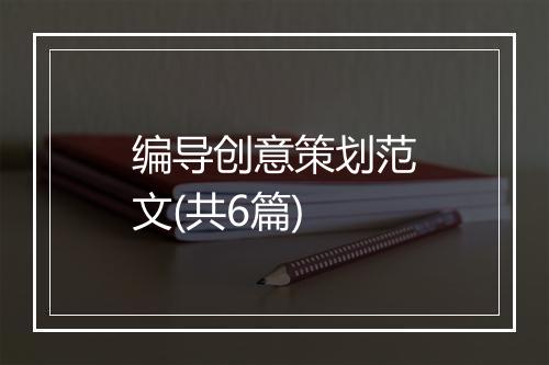 编导创意策划范文(共6篇)