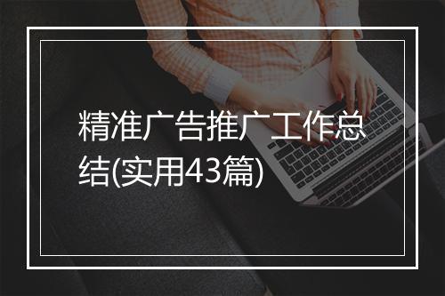 精准广告推广工作总结(实用43篇)