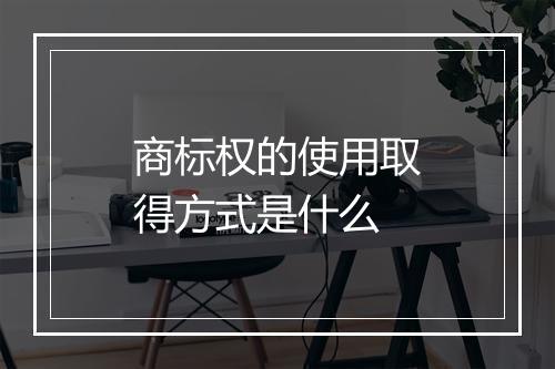 商标权的使用取得方式是什么