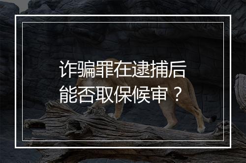 诈骗罪在逮捕后能否取保候审？