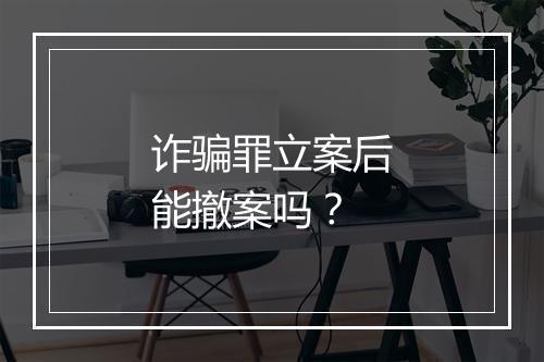 诈骗罪立案后能撤案吗？