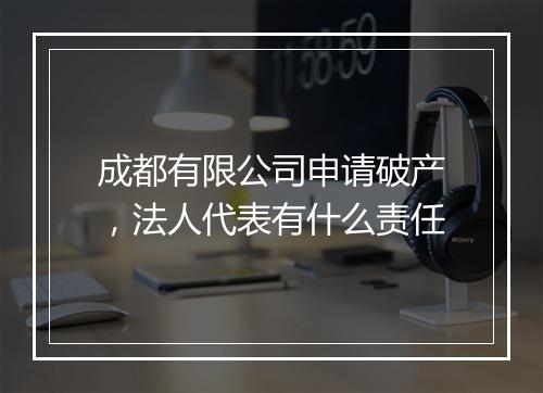 成都有限公司申请破产，法人代表有什么责任