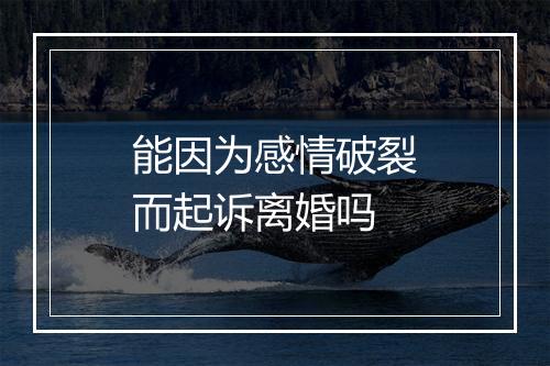 能因为感情破裂而起诉离婚吗