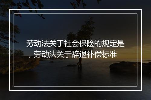 劳动法关于社会保险的规定是，劳动法关于辞退补偿标准