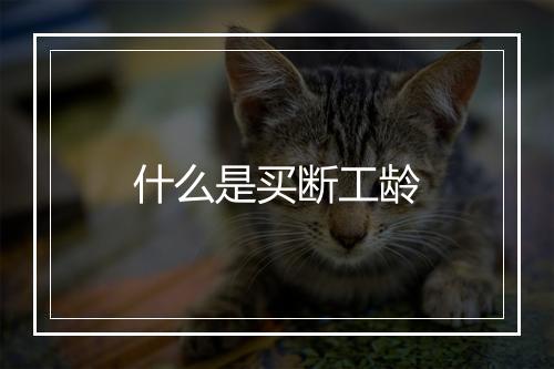 什么是买断工龄