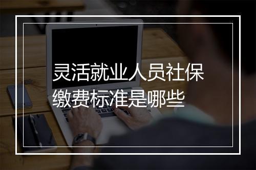 灵活就业人员社保缴费标准是哪些