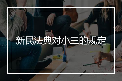 新民法典对小三的规定