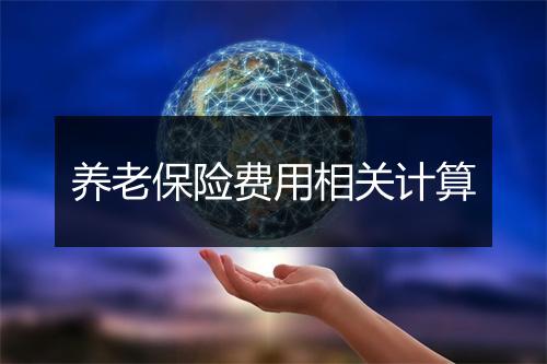 养老保险费用相关计算
