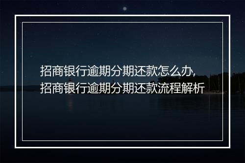 招商银行逾期分期还款怎么办,招商银行逾期分期还款流程解析