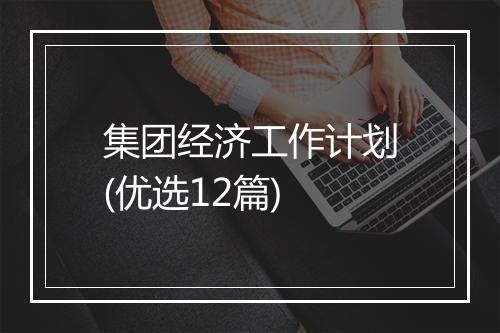 集团经济工作计划(优选12篇)