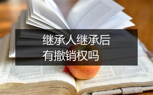 继承人继承后有撤销权吗