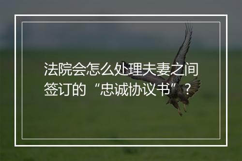 法院会怎么处理夫妻之间签订的“忠诚协议书”?