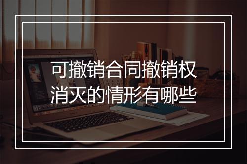 可撤销合同撤销权消灭的情形有哪些