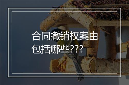 合同撤销权案由包括哪些???