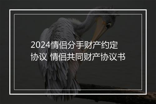 2024情侣分手财产约定协议 情侣共同财产协议书