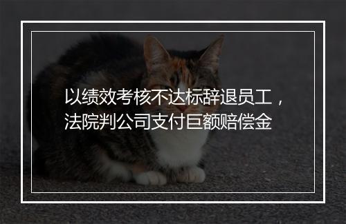 以绩效考核不达标辞退员工，法院判公司支付巨额赔偿金