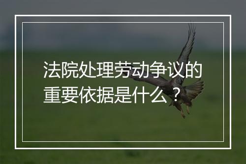 法院处理劳动争议的重要依据是什么？