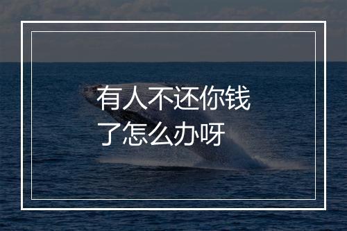 有人不还你钱了怎么办呀