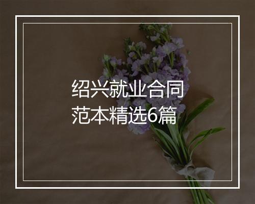 绍兴就业合同范本精选6篇