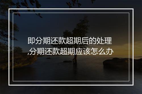 即分期还款超期后的处理 ,分期还款超期应该怎么办