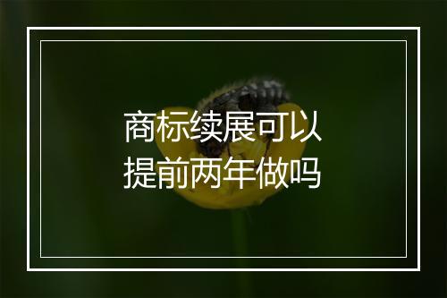 商标续展可以提前两年做吗