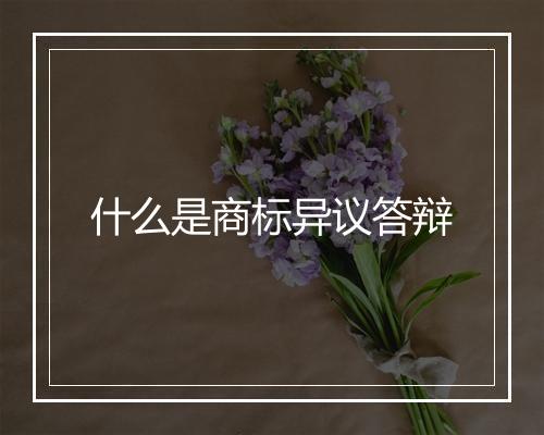 什么是商标异议答辩
