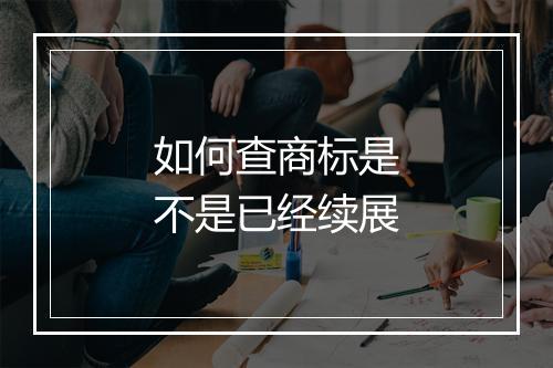 如何查商标是不是已经续展