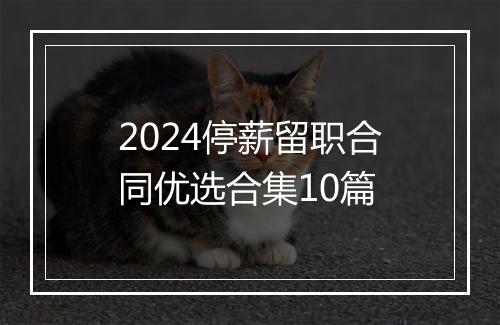 2024停薪留职合同优选合集10篇