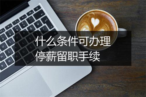 什么条件可办理停薪留职手续