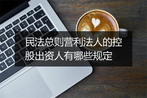 民法总则营利法人的控股出资人有哪些规定