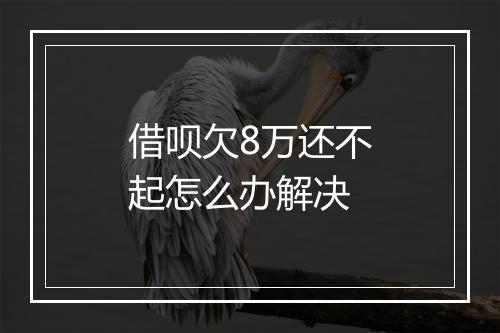 借呗欠8万还不起怎么办解决