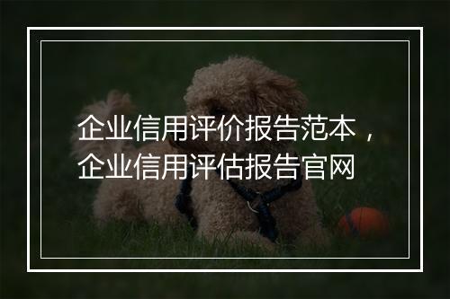 企业信用评价报告范本，企业信用评估报告官网