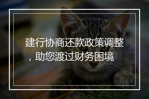 建行协商还款政策调整，助您渡过财务困境
