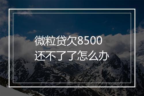 微粒贷欠8500还不了了怎么办